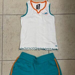 Miami Dolphins Women's Tank Top & Shorts S NFL New Era Team Apparel NWOT